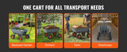 Bild in Galerie-Viewer laden, Amocart Dump Cart Poly Garden Dump Cart Easy to Assemble Steel Frame Dump Wagon with 2-in-1 Convertible Handle Safe Transport

