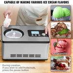 Amocart Automatic Ice Cream Maker with Built-in Compressor 2 Quart No Pre-freezing Fruit Yogurt Machine Electric Sorbet Maker