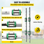 SucceBuy Linear Guide Rail 2PCS Linear Rail+1Pcs RM1605-1000mm/1500mm Ballscrew BF12/BK12 Kit for DIY CNC Routers Lathes Mills