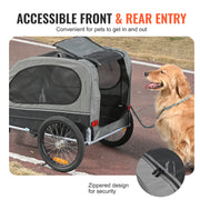 Charger l'image dans la visionneuse de galerie, Amocart 88lbs Dog Bike Trailer Pet Cart Bicycle Carrier with Wheels Coupler Reflectors Flag Collapsible to Store for Dogs

