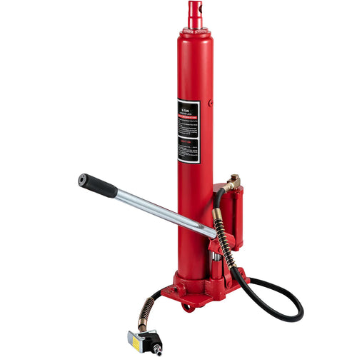 SucceBuy Hydraulic/Pneumatic Long Ram Jack 8 Tons/17363 lbs Capacity with Single Piston Pump & Clevis Base Manual Cherry Picker