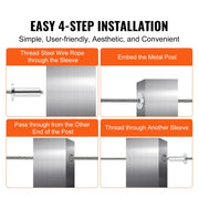 Load image into Gallery viewer, Amocart 121/81/101 Pack T316 Stainless Steel Protector Sleeves for 1/8" or 3/16" Wire Rope Cable Railing
