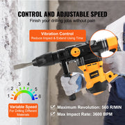Charger l'image dans la visionneuse de galerie, Amocart 1600W Rotary Hammer Drill Max Drilling 42mm 3 Modes Max Corded Demolition Chipping Metal Concrete Breaker Jackhammer
