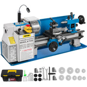 Charger l'image dans la visionneuse de galerie, Amocart Mini Metal Lathe Machine 7"x14" 550W 180x350mm Variable Speed + 3 Jaw Chuck for Metalworking Turning Drilling Threading
