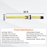 SucceBuy 10000Lbs Ratchet Tie Down Straps Ratchet with Heavy Duty Track Spring Fittings for Moving Securing Cargo Motorcycle