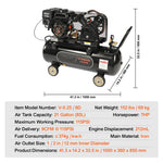 Amocart 7HP/15HP Gas Power Air Compressor 10/20/30 Gallon Air Compressor Tank 115PSI Max Pressure for Construction Workshop