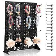 Charger l'image dans la visionneuse de galerie, Amocart 1/2Sets Pegboard Display Stand 17x13in Tabletop Steel Peg Board Panel with 15 Hooks for Grocery Retail Jewelry Store
