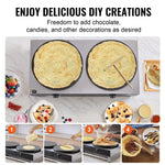 SucceBuy 16in Electric Crepe Maker Double Head Commercial Crepe Machine Flat Plate Crepe Griddle Desktop Cereals Pancake Stove