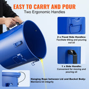 Charger l'image dans la visionneuse de galerie, Amocart 10 Gal Fryer Grease Bucket Carbon/Stainless Steel Rust-Proof Coat Transport Container Lock Clips Filter Bag for Hot Oil
