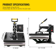 Charger l'image dans la visionneuse de galerie, Amocart 5 6 8 in 1 Heat Press Machine T shirt Heat Transfer Printer Muntifunctional Sublimation Mug/Latte Mug/Hat/Plate/Bottle
