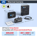 P1 thermal camera 320*240 X³IR Resolution for ios and Android Phone 600℃ High Temp Measurement Range 25Hz for Hvac Inspect