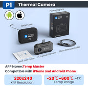 Charger l'image dans la visionneuse de galerie, Thermal Camera P1 IOS&amp; Android Phone 320*240 X³IR Resolution Infrared Thermal Imaging Camera Air Conditioning HVAC Inspection
