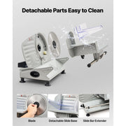 Bild in Galerie-Viewer laden, Amocart 6.7-8.7inch Meat Slicer Electric Deli Slicer Machine with two SUS420 Blades Food-Slicer for Meat Ham Baguett, Steak
