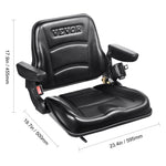 Amocart Universal Forklift Seat Fold Down Tractor Seat with Adjustable Angle Back and Micro Switch Comfortable Forklift Seat