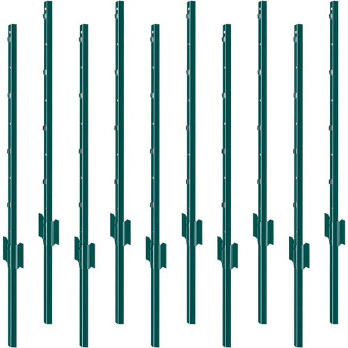 SucceBuy Fence Post T-Post Heavy Duty Metal Fence Post Sturdy Steel Fence Stakes for Garden Yard Lawn Farms Outdoor Wire Fencing