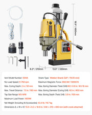 Bild in Galerie-Viewer laden, Amocart Magnetic Drill Boring Diameter Portable Electric Mag Drill Press Drilling Machine Metal Surface Industrial Improvement
