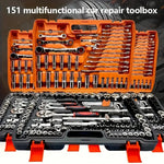 150/46pcs Socket Tool Set, Automotive & Motorcycle Repair Tool Kit - Durable Chrome Vanadium Steel, Includes Ratchet Wrenches