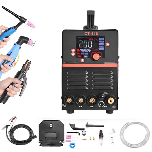 SucceBuy 3/5-in-1 110/220 V Plasma Cutter Welder Combo - CUT/TIG/MMA 50A Non-Contact Cutting Machine & 200A TIG Stick Welder