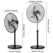 Charger l'image dans la visionneuse de galerie, Amocart Industrial Pedestal Fan 16/18/24 Inch 75-Degree Oscillating Fan Height Adjustable Standing Fans with 3 Adjustable Speed
