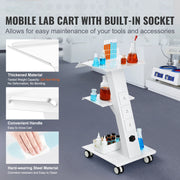 Load image into Gallery viewer, Amocart Lab Trolley 3-Layer Rolling Cart Metal Mobile Trolley  220 lbs Weight Capacity for Lab Clinic Beauty and Salon
