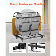Charger l'image dans la visionneuse de galerie, Amocart 400 LBS Folding Chair Rack Cart with Swivel Casters fit 5 Tables+14 Chairs Storage Dolly Chair Holder for Party Hotel
