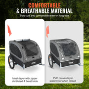 Charger l'image dans la visionneuse de galerie, Amocart 88 lbs Dog Bike Trailer Pet Cart Bicycle Carrier with Wheels Coupler Reflectors Flag Collapsible to Store for Dogs
