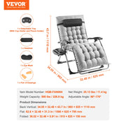 Charger l'image dans la visionneuse de galerie, Amocart Zero Gravity Chair Zero Gravity Recliner Lounge Chair Adjustable Anti Gravity Chair with Cushion Footrest and Cupholder
