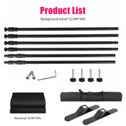 Load image into Gallery viewer, Double-Crossbar Backdrop Background Stand Frame Support System For Photography Photo Studio Video Muslin Green Screen
