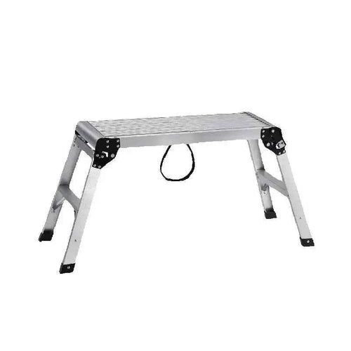 SucceBuy Folding Work Platform 330 lbs Load Capacity Aluminum Drywall Stool Ladder Heavy Duty Work Bench w/ Non-Slip Feet