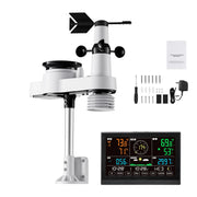 Charger l'image dans la visionneuse de galerie, Amocart 5-in-1 Wireless Weather Station 7.5-Inch VA Display Solar Powered Outdoor Sensor, Rain Gauge&amp;Weather Forecast, No WiFi
