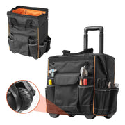 Charger l'image dans la visionneuse de galerie, SucceBuy 110Lbs Rolling Tool Bag 25 Pockets Roller Tool Bag on Wheels with Telescoping Handle Toolbag Organizers for Mechanic

