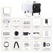 Charger l'image dans la visionneuse de galerie, Amocart 2/8KW Diesel Heater 12V/24V All in One Diesel Air Heater with Bluetooth Display Screen&amp;CO Alarm Fit for Vehicle Outdoor

