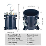 SucceBuy 10L Spray Paint Pressure Pot Tank Air Paint Pressure Pot Metal Rack Leak Repair Sealant for Industry Home Construction