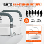 SucceBuy Raised Toilet Seat 3.5" Height Raised 300 lbs Weight Capacity for Standard Round Toilet Aluminum Handrail