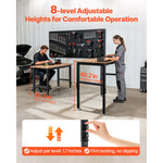 SucceBuy Adjustable Workbench 1500 lbs 48 x 24 Inch Oak Wood Top Workbench Hardwood Worktable for Garage Workshop Home Office