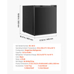 Amocart 48L 90L Mini Fridge Single Door Compact Refrigerator Adjustable Temperature Metal Shelf Energy Efficient Refrigerator