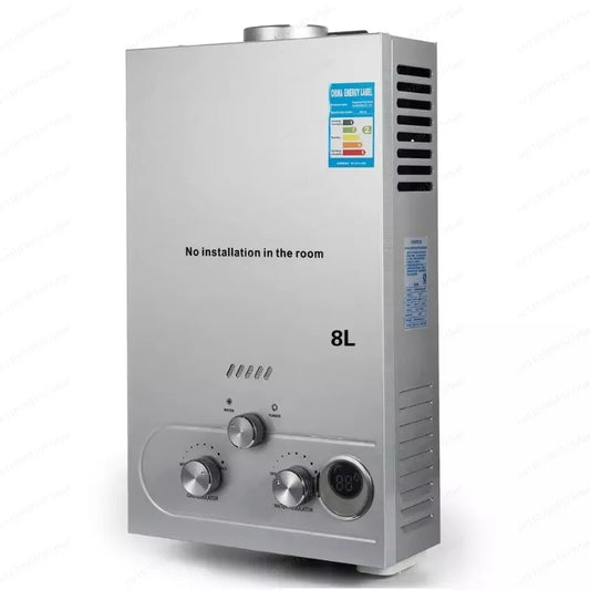 Electric 6L Tankless Propane Hot Water Heater, 4.8GPM Stainless Steel Liquefied Petroleum Gas Water, wAter Heater