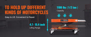 Charger l'image dans la visionneuse de galerie, Amocart Motorcycle Lift 1100 LBS Motorcycle Lift Scissor Lift Jack with Dolly&amp;Hand Crank Center Hoist Crank Stand for Motorbike
