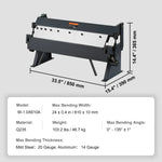 Amocart Box and Pan Brake 24Inch/36Inch/ 48Inch 0-130 Degrees Sheet Metal Bending Brake Portable Metal Bender for Metal Bending