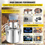 Amocart 50L Alcohol Still Stainless Steel Water Alcohol Distiller with Condenser 13.2Gal Wine Making Boiler with Copper Tube