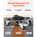 SucceBuy 4pcs Furniture Dolly Movers with Carbon Steel Panel Fridge Sofa Lift Slider Tool Set for Home Appliance Washing Machine