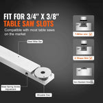 Amocart Precision Miter Gauge Standard Slot 3/4'' x 3/8'' Aluminum Alloy Table Saw 24/18/19-35 in Grating 15 Angle Stops DIY