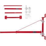 Amocart Electric Hoist Support Arm Swing Holder with Pole Steel Hoist Frame 180° Scaffold Winch Lifting Arm for Workshop Garage