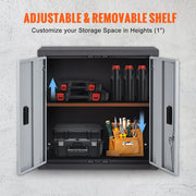 Charger l'image dans la visionneuse de galerie, Amocart Foldable Wall Cabinet Metal Garage Locker Mounted Tool Chest Adjustable Shelf Magnetic Door for Warehouse Office Home
