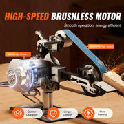 Bild in Galerie-Viewer laden, Amocart Belt Grinder Sander 30 x1-Inch Variable Speed Belt Polisher W/VFD 550W Grinding Polishing for Metalworking Knife Making
