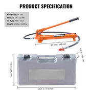 Bild in Galerie-Viewer laden, Amocart 10/12T Porta Power Kit Portable Hydraulic Jack with 4.6 ft/1.4 m Oil Hose Auto Body Frame Repair Kit with Storage Case
