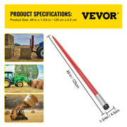 Load image into Gallery viewer, Amocart Hay Spear Bale Spear Capacity Spike Quick Attach Square Hay Red Coated Forks Hex Nut  Sleeve for Bucket Tractor Loader
