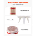 SucceBuy 4.75 Gal/18L Fruit Wine Press Solid Wood Basket w/ 8 Blocks Heavy Duty Manual Juice Maker with Handle for Kitchen Home