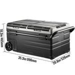 SucceBuy 75L 95L Small Car Fridge Portable Mini Dual Storage Zone Refrigerator Compressor Truck Freezer Cooler for Home Use