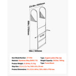 SucceBuy 4-Step Flip-Up Dock Ladder 350 lbs Aluminum Alloy Pontoon Boat Swim Ladder with Non-Slip Steps for Lake Swimming